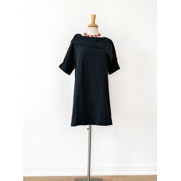 Finley Skipper Black Folded Neck Shift Dress medium - Picture 5 of 9